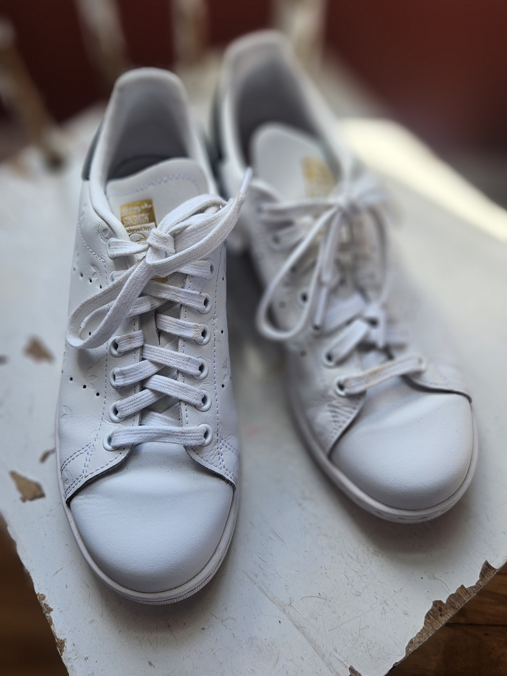 Classic White Leather Lace-Up Sneakers for Women
